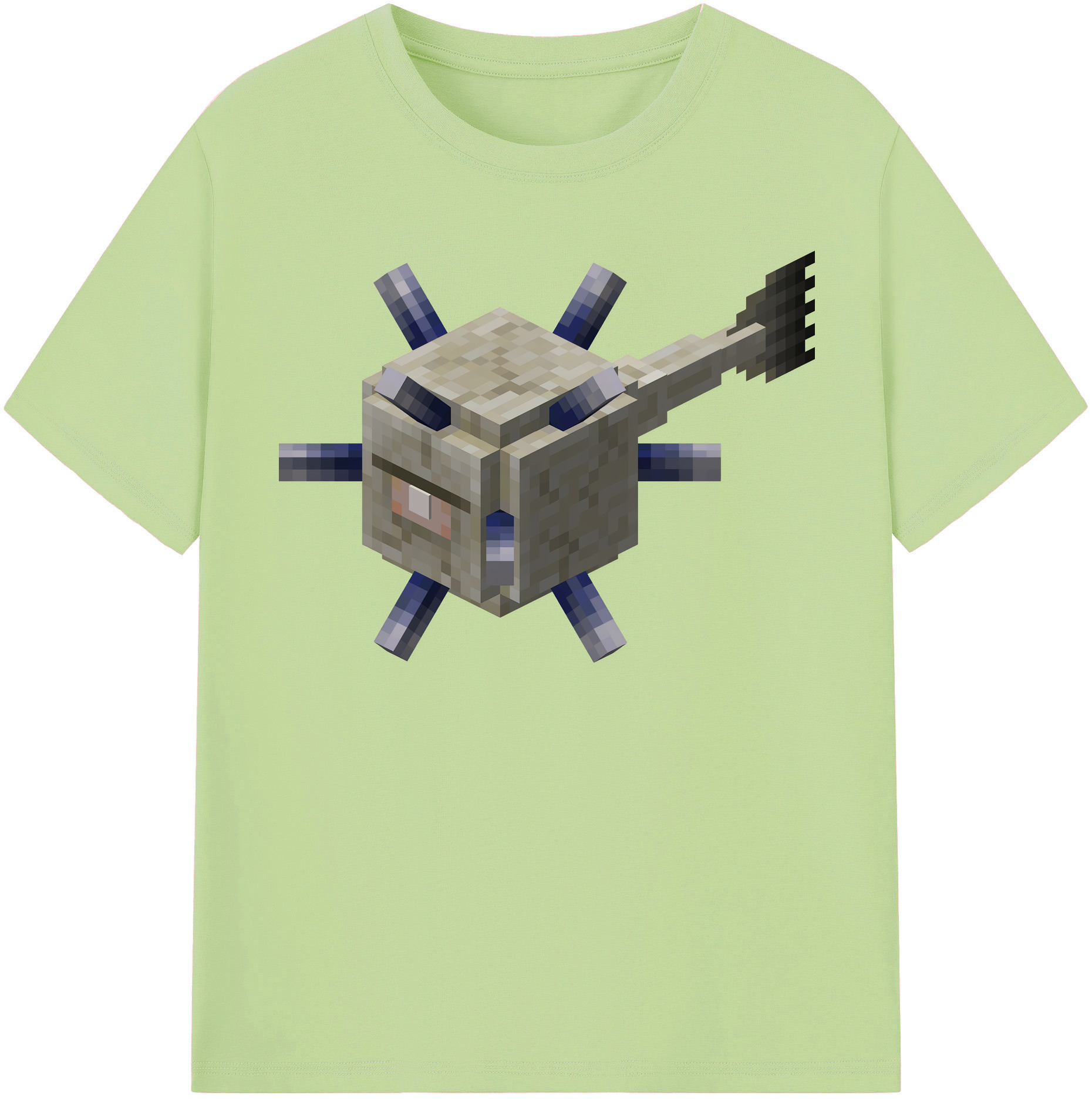 （画像用） マインクラフト ブロックの世界 Minecraft MC Block world 綿100％半袖Tシャツ（フロントプリント）